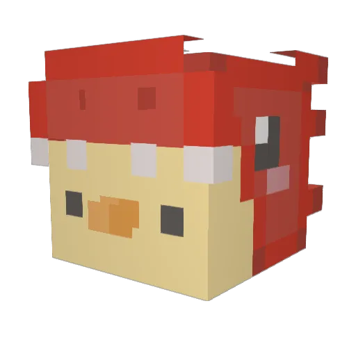 Kajob69 Minecraft avatar head, 3D render