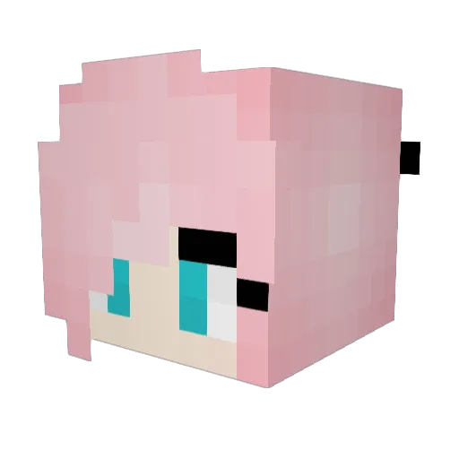KakaBaby Minecraft avatar head, 3D render