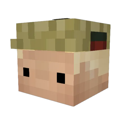 Kakaobrotz Minecraft avatar head, 3D render
