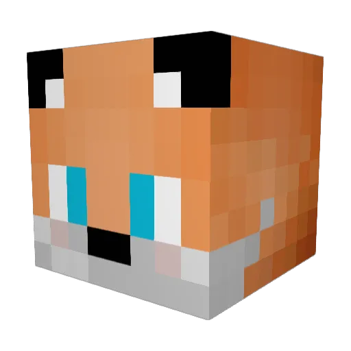 Kakaobun Minecraft avatar head, 3D render