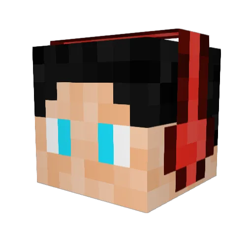 Kakarotick Minecraft avatar head, 3D render