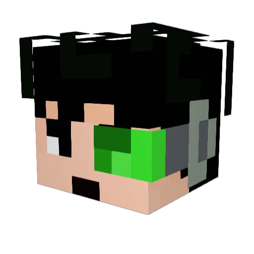 Kakarotinho Minecraft avatar head, 3D render