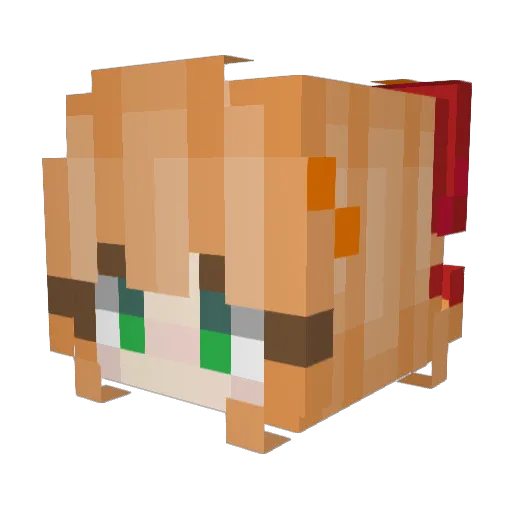 Kakarotti Minecraft avatar head, 3D render