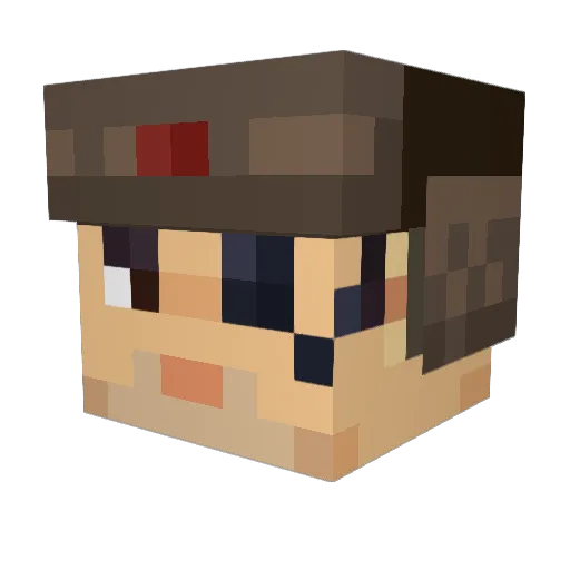 Kakashep Minecraft avatar head, 3D render