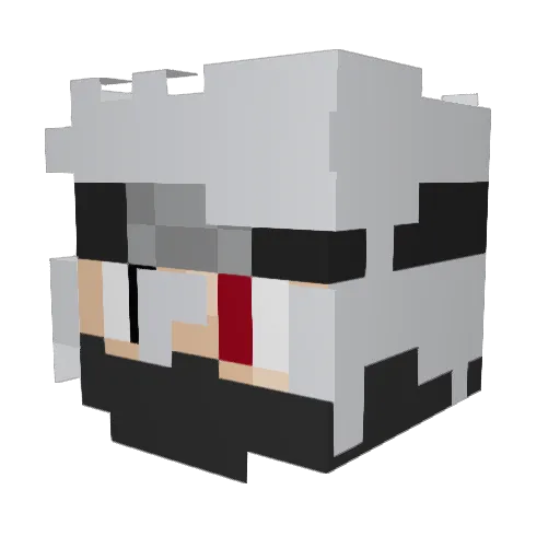 KakashiCC Minecraft avatar head, 3D render