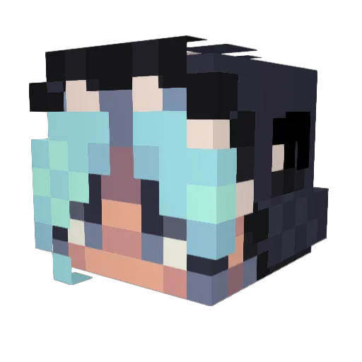 KakashiOo Minecraft avatar head, 3D render