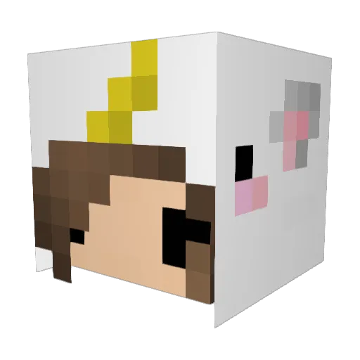 Kakawouette Minecraft avatar head, 3D render