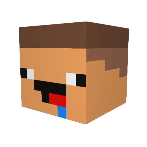 Kakeat123 Minecraft avatar head, 3D render