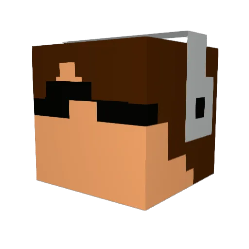 Kakepaileo Minecraft avatar head, 3D render