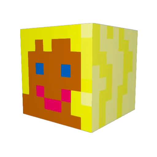 Kakisalat Minecraft avatar head, 3D render