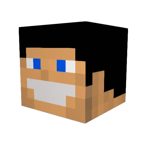 KakishinoS Minecraft avatar head, 3D render