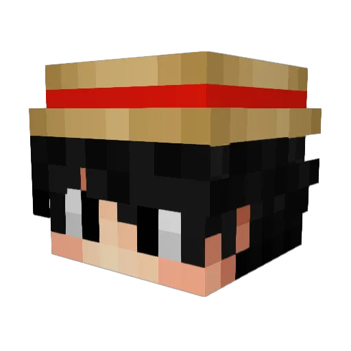Kakune_ Minecraft avatar head, 3D render