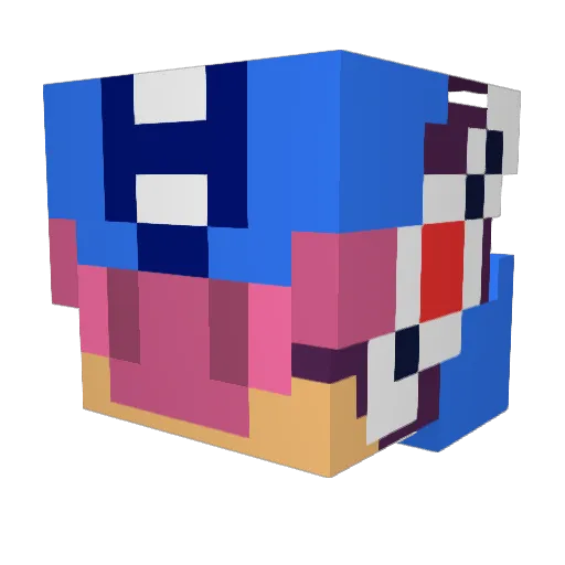 Kakusei4000 Minecraft avatar head, 3D render