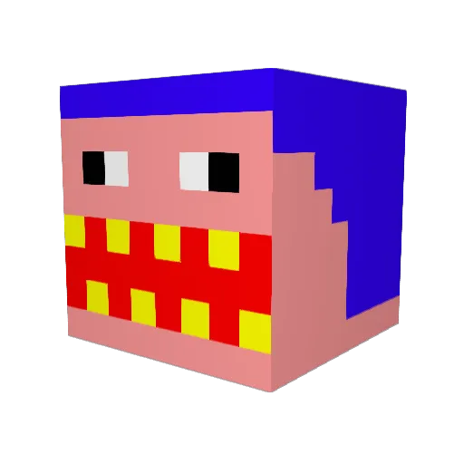 Kalaksi Minecraft avatar head, 3D render