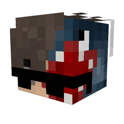 KalamariLIVE Minecraft avatar head, 3D render