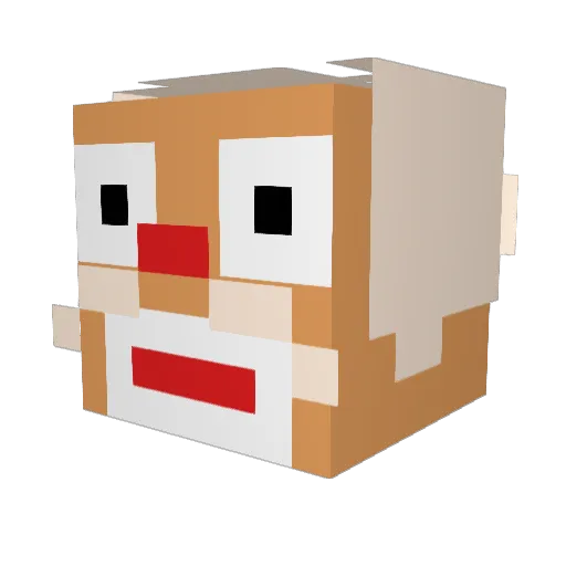 Kalberi Minecraft avatar head, 3D render