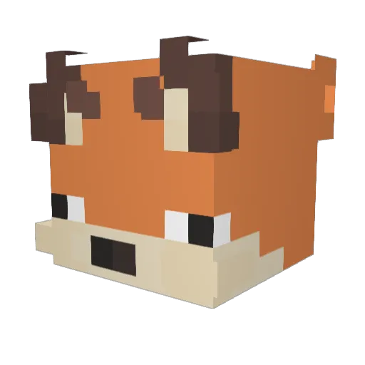 KalebTheFox Minecraft avatar head, 3D render