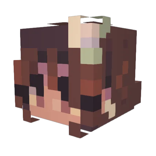 Kaleid0s Minecraft avatar head, 3D render