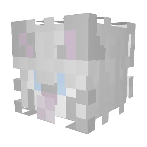 Kaleidoskopia Minecraft avatar head, 3D render