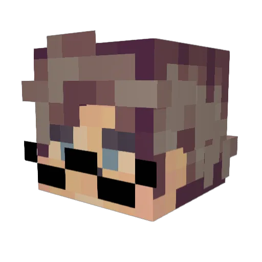 Kaleidoskullx Minecraft avatar head, 3D render