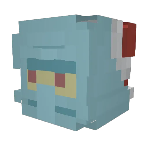 Kaliczek Minecraft avatar head, 3D render