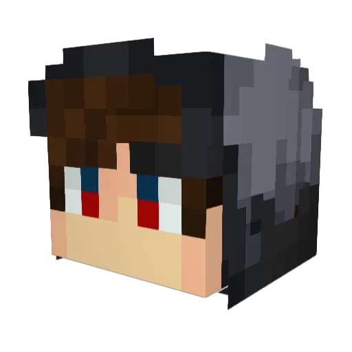 Kaling Minecraft avatar head, 3D render