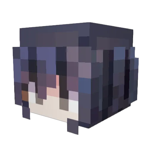 Kalioklorido Minecraft avatar head, 3D render