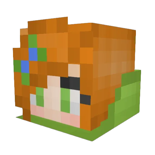 Kalioon Minecraft avatar head, 3D render