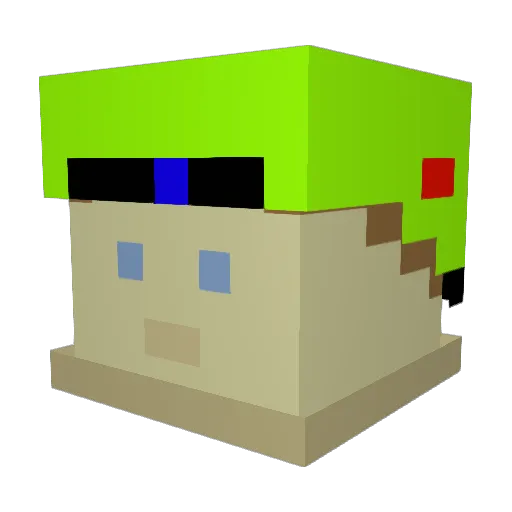 Kallepascal Minecraft avatar head, 3D render