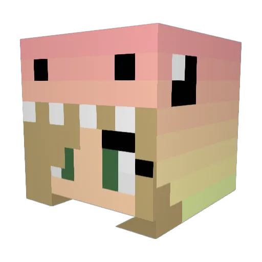 KallieCrafts Minecraft avatar head, 3D render