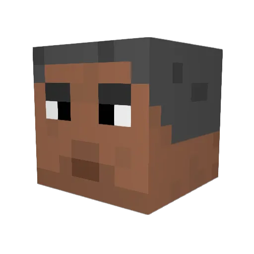 Kalmente Minecraft avatar head, 3D render