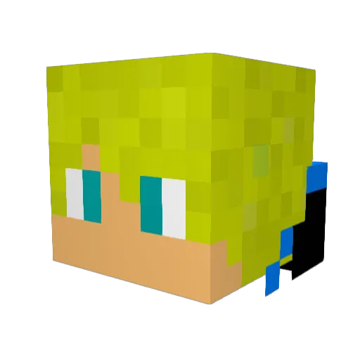 Kalmix Minecraft avatar head, 3D render