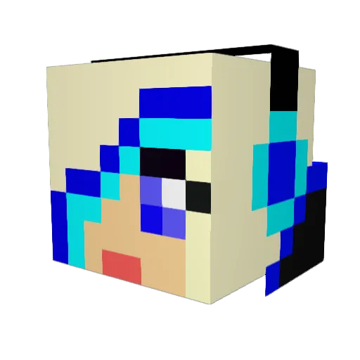 Kalnae Minecraft avatar head, 3D render
