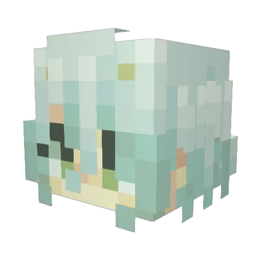Kaltsit10 Minecraft avatar head, 3D render