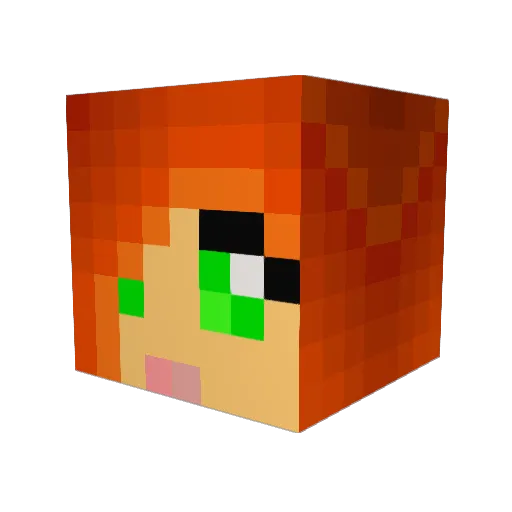 Kalupso Minecraft avatar head, 3D render