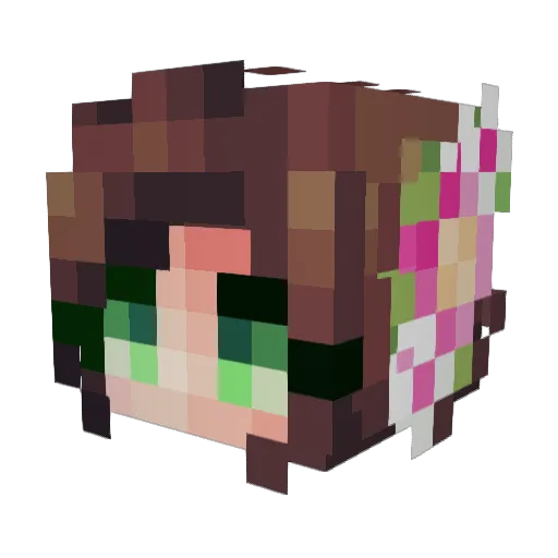 Kalyani Minecraft avatar head, 3D render