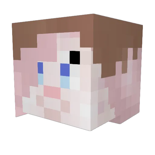 KamChaotic Minecraft avatar head, 3D render