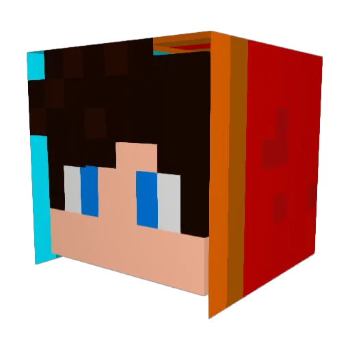 KamPlay Minecraft avatar head, 3D render
