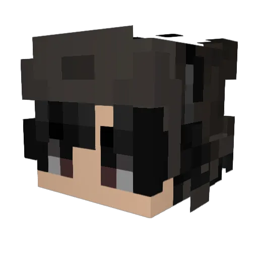 Kam_iko Minecraft avatar head, 3D render