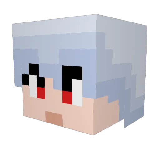 KamakiH Minecraft avatar head, 3D render