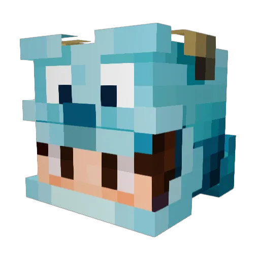 Kamaye Minecraft avatar head, 3D render