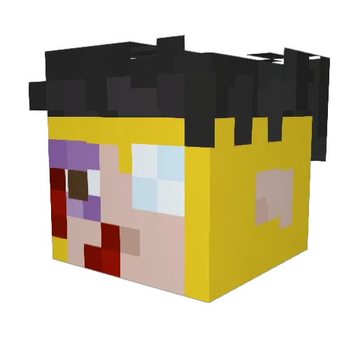 Kameel123 Minecraft avatar head, 3D render