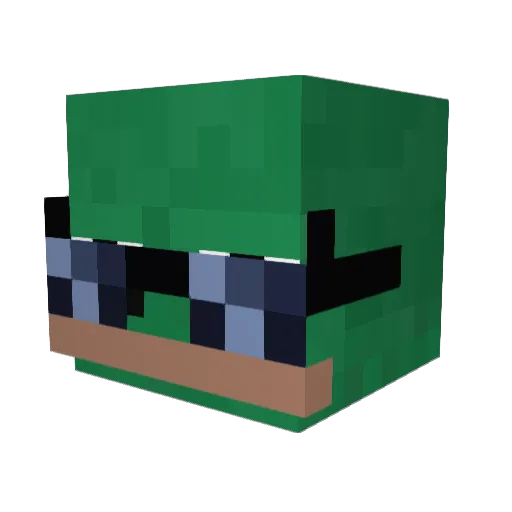Kamehlte Minecraft avatar head, 3D render