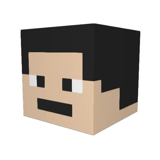KamenGaming Minecraft avatar head, 3D render