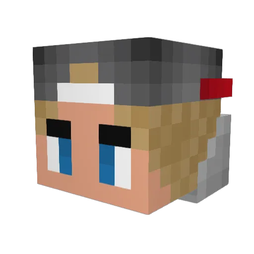 Kami19o4 Minecraft avatar head, 3D render