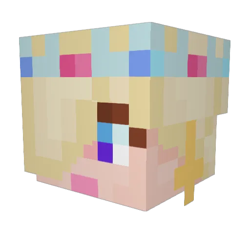 Kami3lV Minecraft avatar head, 3D render