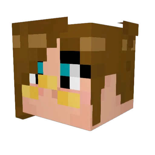 KamiCatThem Minecraft avatar head, 3D render