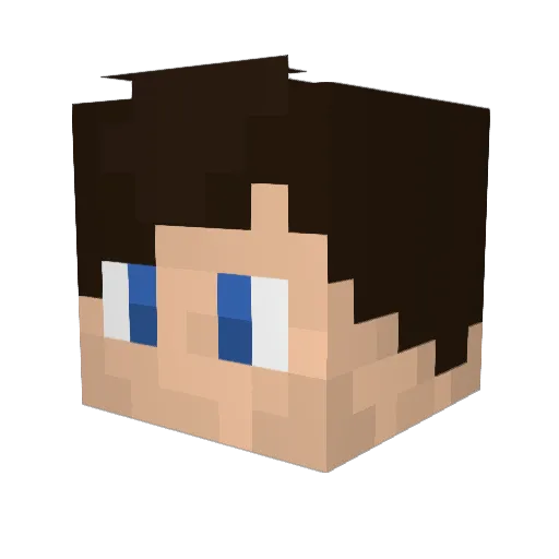 KamiGoku Minecraft avatar head, 3D render