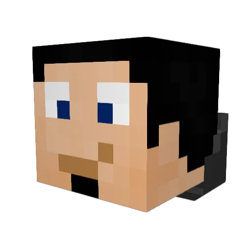 KamiKuzi Minecraft avatar head, 3D render
