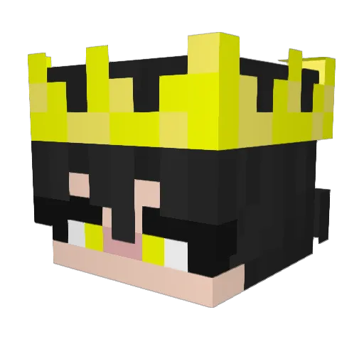 KamiNiwatori Minecraft avatar head, 3D render